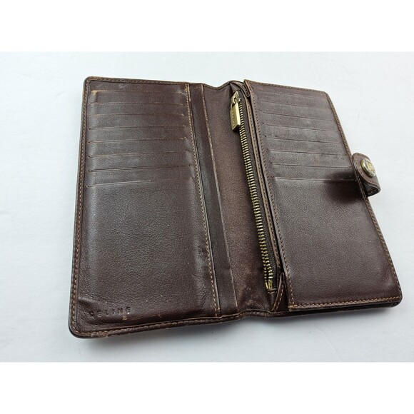 CELINE Logo Macadam Pattern Denim Full Size Snap Wallet - Picture 6 of 8